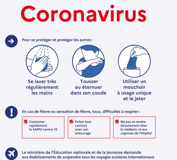 Informations Coronavirus (mise à jour 13/03 – 11h30)