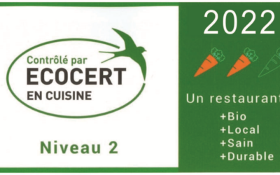 La cantine obtient le Label Ecocert niveau 2!